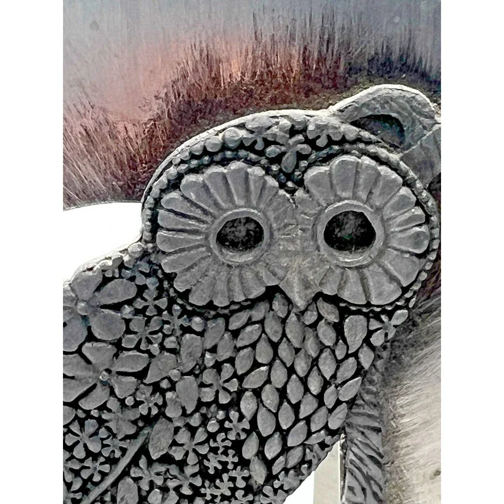 vintage owl figurine metal bookends pantina rustic art library decor bird